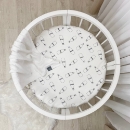 Husa saltea rotunda patut bebe copii cu elastic, Milk (1)